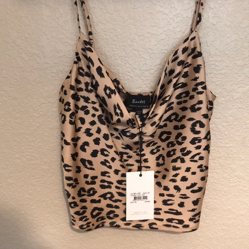 Bardot silk crop top